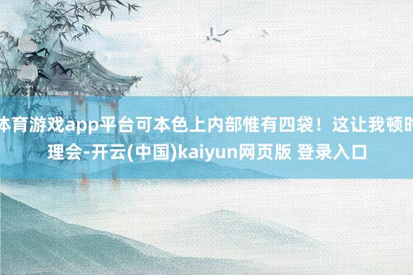 体育游戏app平台可本色上内部惟有四袋!这让我顿时理会-开云(中国)kaiyun网页版 登录入口