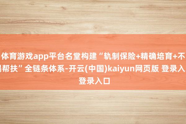 体育游戏app平台名堂构建“轨制保险+精确培育+不竭帮扶”全链条体系-开云(中国)kaiyun网页版 登录入口