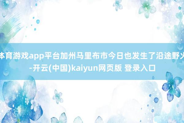 体育游戏app平台加州马里布市今日也发生了沿途野火-开云(中国)kaiyun网页版 登录入口
