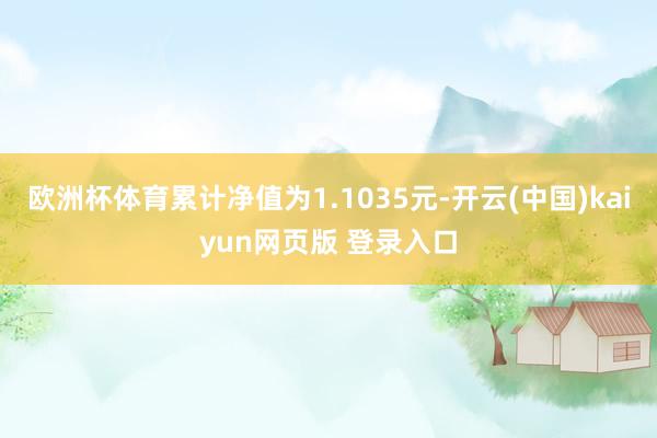 欧洲杯体育累计净值为1.1035元-开云(中国)kaiyun网页版 登录入口
