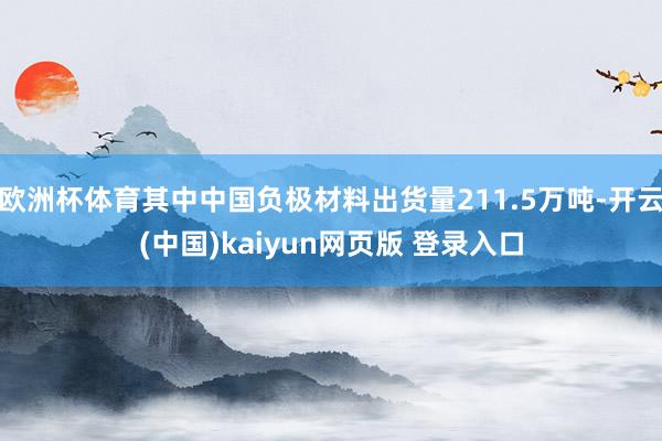 欧洲杯体育其中中国负极材料出货量211.5万吨-开云(中国)kaiyun网页版 登录入口